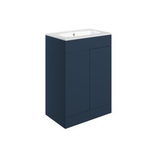 Claverdon 610mm Floor Standing 2 Door Basin Unit & Basin Matt Deep Blue