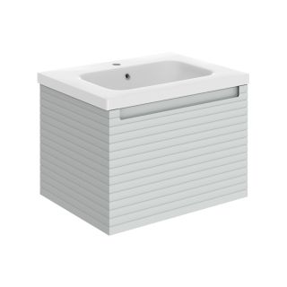Heath 615mm Wall Hung 1 Drawer Basin Unit & Basin Matt Mineral Grey