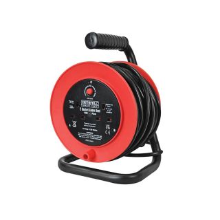 Faithfull 240V 15m 2 Socket Extension Cable Reel