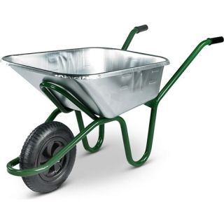 Walsall Wheelbarrow 120Ltr Invincible Heavy Duty Wheelbarrow Galvanised with Pneumatic Wheel