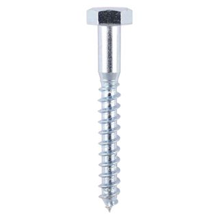 Timco 8.0 x 80mm Coach Screw Hex BZP 5 Pack