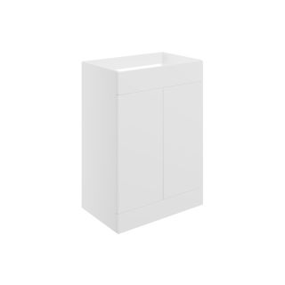 Claverdon 590mm Floor Standing 2 Door Basin Unit Only Matt White