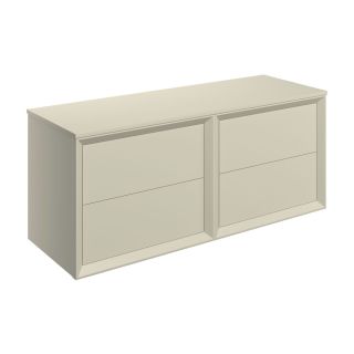 Avon 1200mm Wall Hung 4 Drawer Basin Unit Run & Top Matt Cotton