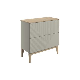 Kinver 810mm Floor Standing 2 Drawer Basin Unit Maple Oak Effect Worktop Matt Oat
