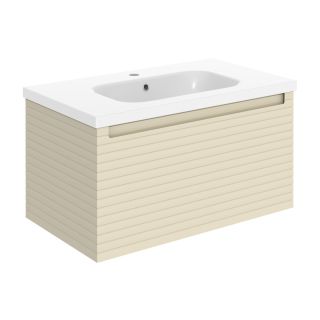 Heath 815mm Wall Hung 1 Drawer Basin Unit & Basin Matt Cotton