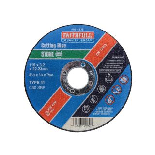 Faithfull 115mm x 22.2B Flat Stone Cutting Disc