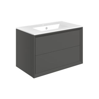 Avon 815mm Wall Hung 2 Drawer Basin Unit & Basin Matt Clay