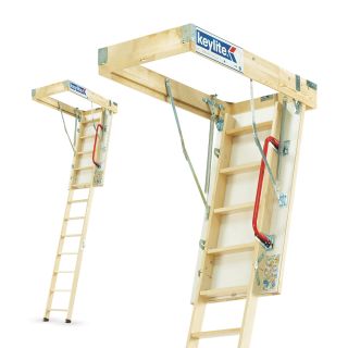 Keylite 550 x 1200mm - Floor to Ceiling 1025 / 1565 / 2800mm Timber Loft Ladder