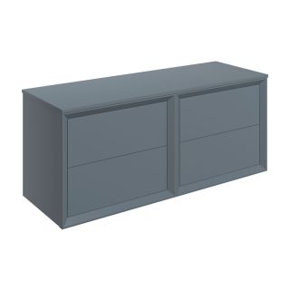 Avon 1200mm Wall Hung 4 Drawer Basin Unit Run & Top Matt Storm Blue