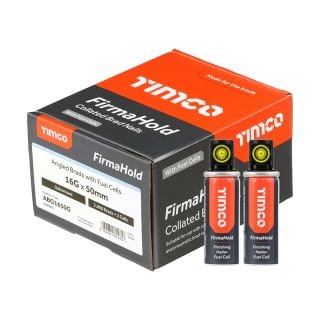 Timco 16g x 50mm FirmaHold Angled Galvanised Brads & Fuel - 2000 Pack 2 Fuel Cells