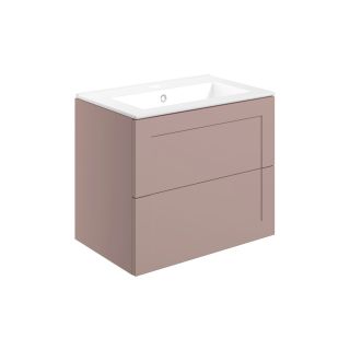 Feldon 615mm Wall Hung 2 Drawer Basin Unit & Basin Matt Peony