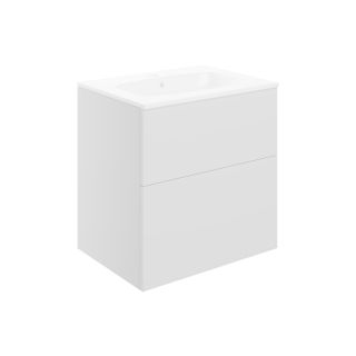 Claverdon 610mm Wall Hung 2 Drawer Basin Unit & Basin Matt White