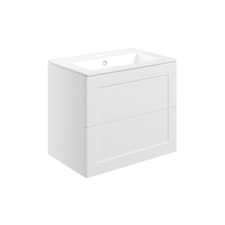 Feldon 615mm Wall Hung 2 Drawer Basin Unit & Basin Matt White