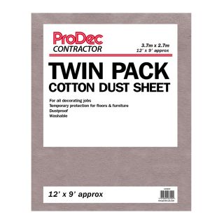 Rodo 3.7 x 2.7m Prodec Contractor Cotton Twill Dust Sheet Twin Pack