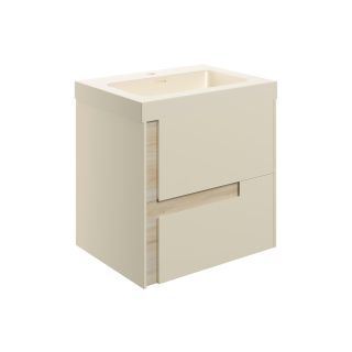 Henley 605mm Wall Hung 2 Drawer Basin Unit & Co-Ord Basin Matt Cotton Oak Effect
