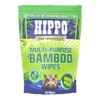 Hippo High Performance All Purpose Bamboo Wipes Refill Pack 80 Pack