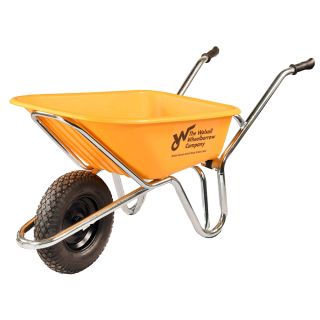 Walsall Wheelbarrow 120Ltr Phoenix Super Heavy Duty HDPE Yellow Wheelbarrow with Pneumatic Wheel