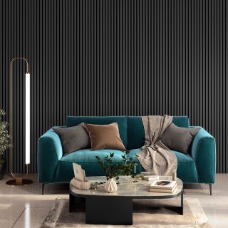 Acoustic Slat Wall Panel 2400 x 605 x 22mm Grey