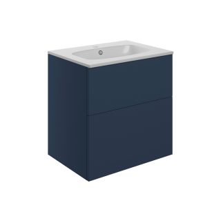 Claverdon 610mm Wall Hung 2 Drawer Basin Unit & Basin Matt Deep Blue
