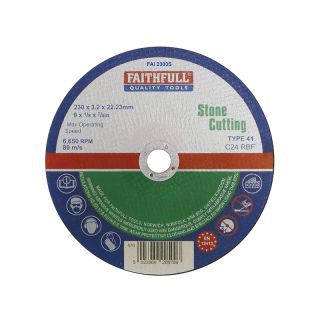 Faithfull 230mm x 22.2B Flat Stone Cutting Disc