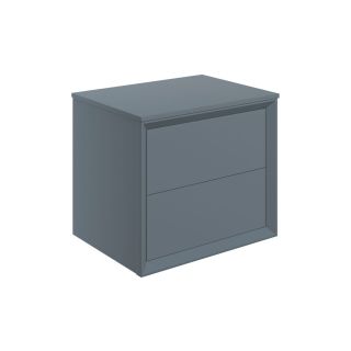 Avon 600mm Wall Hung 2 Drawer Basin Unit & Top Matt Storm Blue