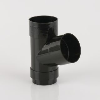Brett Martin 68mm Round 112.5° Downpipe Branch Black