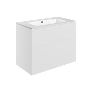 Claverdon 815mm Wall Hung 2 Drawer Basin Unit & Basin Matt White