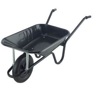 Walsall Wheelbarrow 85Ltr Contractor Wheelbarrow Black with Pneumatic Wheel