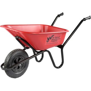 Walsall Wheelbarrow 120Ltr Ranger Super Heavy Duty HDPE Red Wheelbarrow with Pneumatic Wheel