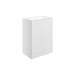 Feldon 615mm Floor Standing 2 Door Basin Unit & Basin Matt White