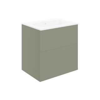Claverdon 610mm Wall Hung 2 Drawer Basin Unit & Basin Matt Olive Green
