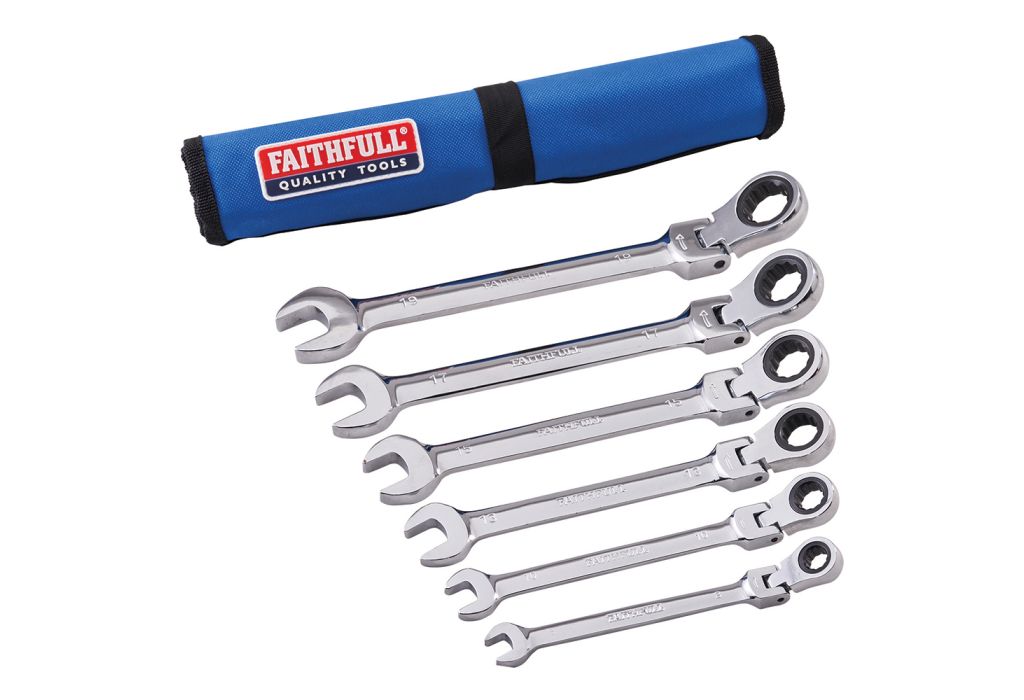 Faithfull 6 Piece Ratchet Combination Spanner Set