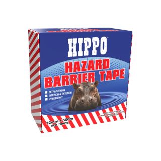 Hippo 72mm x 500m Hazard Barrier Tape Red / White