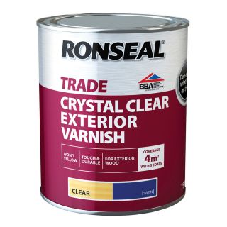 Ronseal Trade 750ml Crystal Clear Exterior Varnish Satin