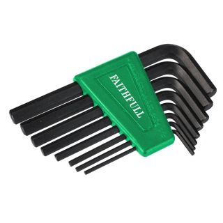 Faithfull 1/16 - 1/4 Hexagon Key Short Arm Set 8 Piece