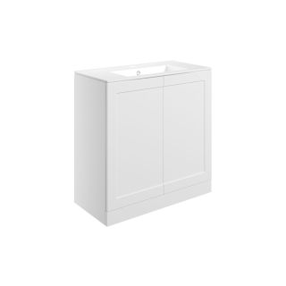 Feldon 815mm Floor Standing 2 Door Basin Unit & Basin Matt White