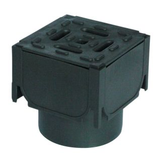 ACO 125mm HexDrain Corner Unit with Black Plastic Grating & Vertical Outlet