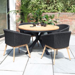 Tuscany 4 Seater Round Dining Set with Eden Night Dining Chairs