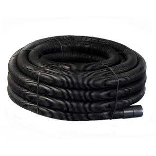 94/110mm 50m Twinwall Electric Cable Protection Ducting Coil Black includes Coupling