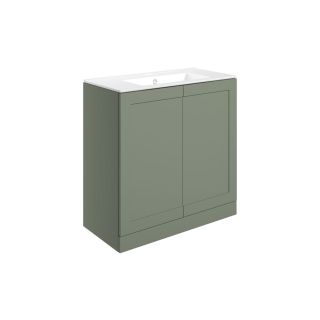 Feldon 815mm Floor Standing 2 Door Basin Unit & Basin Matt Reed Green