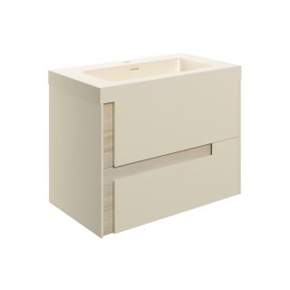 Henley 805mm Wall Hung 2 Drawer Basin Unit Co-Ord Basin Matt Cotton Oak Effect