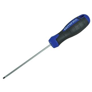 Faithfull 5.5 x 100mm Flared Slotted Screwdriver Soft Grip