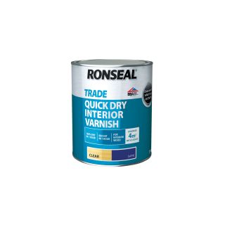 Ronseal Trade 750ml Quick Dry Interior Varnish Clear Satin
