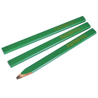 Faithfull Hard Carpenters Pencils Green 3 Pack