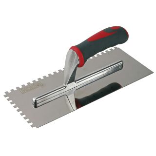 Faithfull 11 x 4 1/2 Notched Trowel Serrated Edge Soft Grip