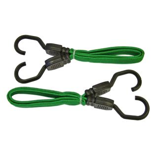 Faithfull 60cm Flat Bungee Cords Green 2 Piece