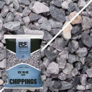 Long Rake Spar 20kg 20mm Ice Blue Chippings