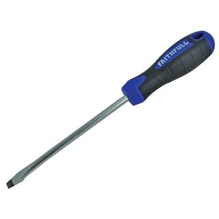 Faithfull 8 x 150mm Flared Slotted Screwdriver Soft Grip