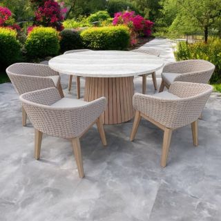 Jupiter 6 Seater Round Conical Dining Set with Eden Dawn Dining Chairs