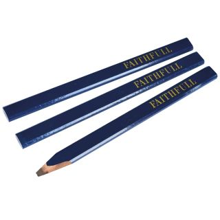 Faithfull Soft Carpenters Pencils Blue 3 Pack